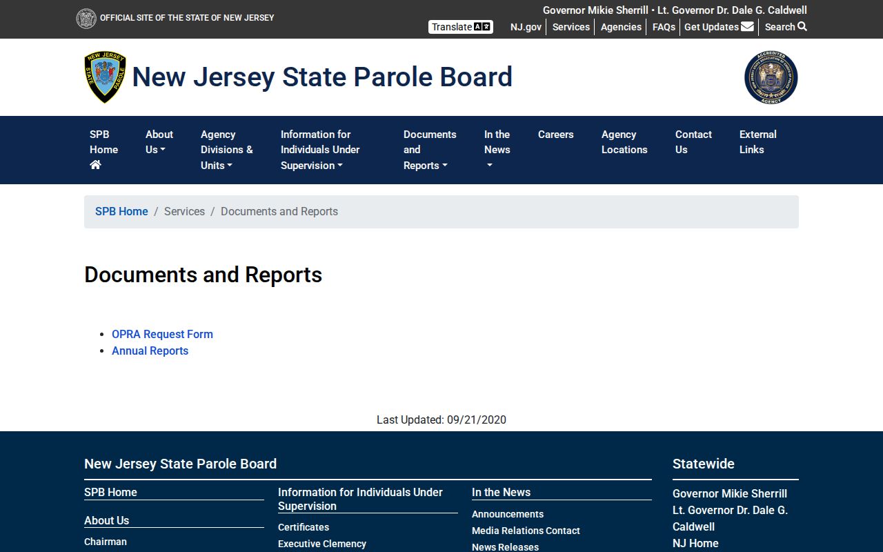 New Jersey State Parole Board records and discharge certificate request resources