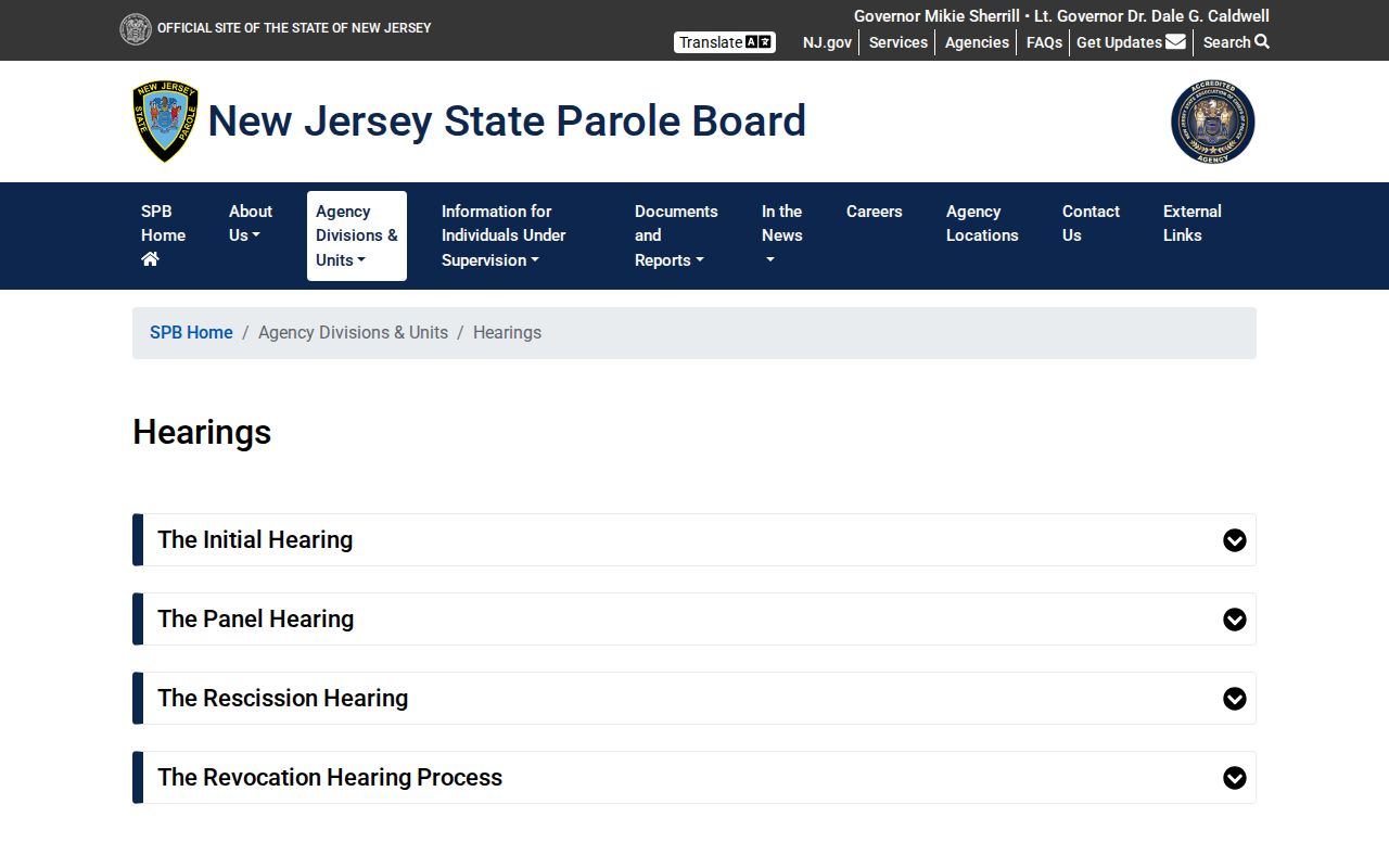 New Jersey parole hearing process affecting inmate release dates