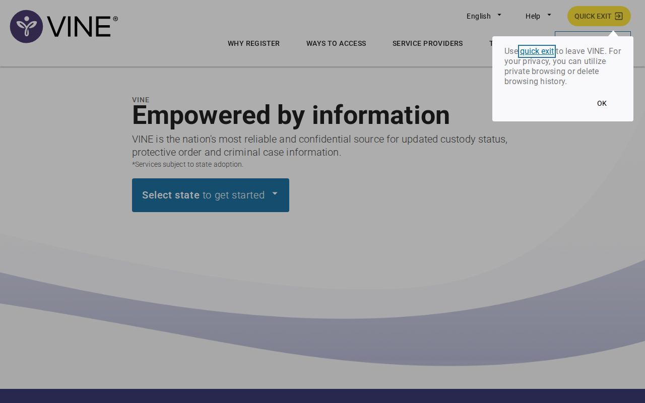 VINELink New Jersey released inmate notification search